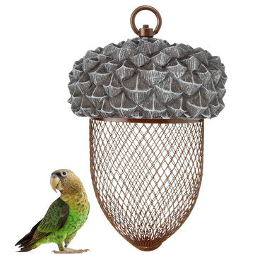 Iron Bird Feeder Outdoor Hanging Mesh Feeding Nut-shaped Park Garden Pet Bird Supplies